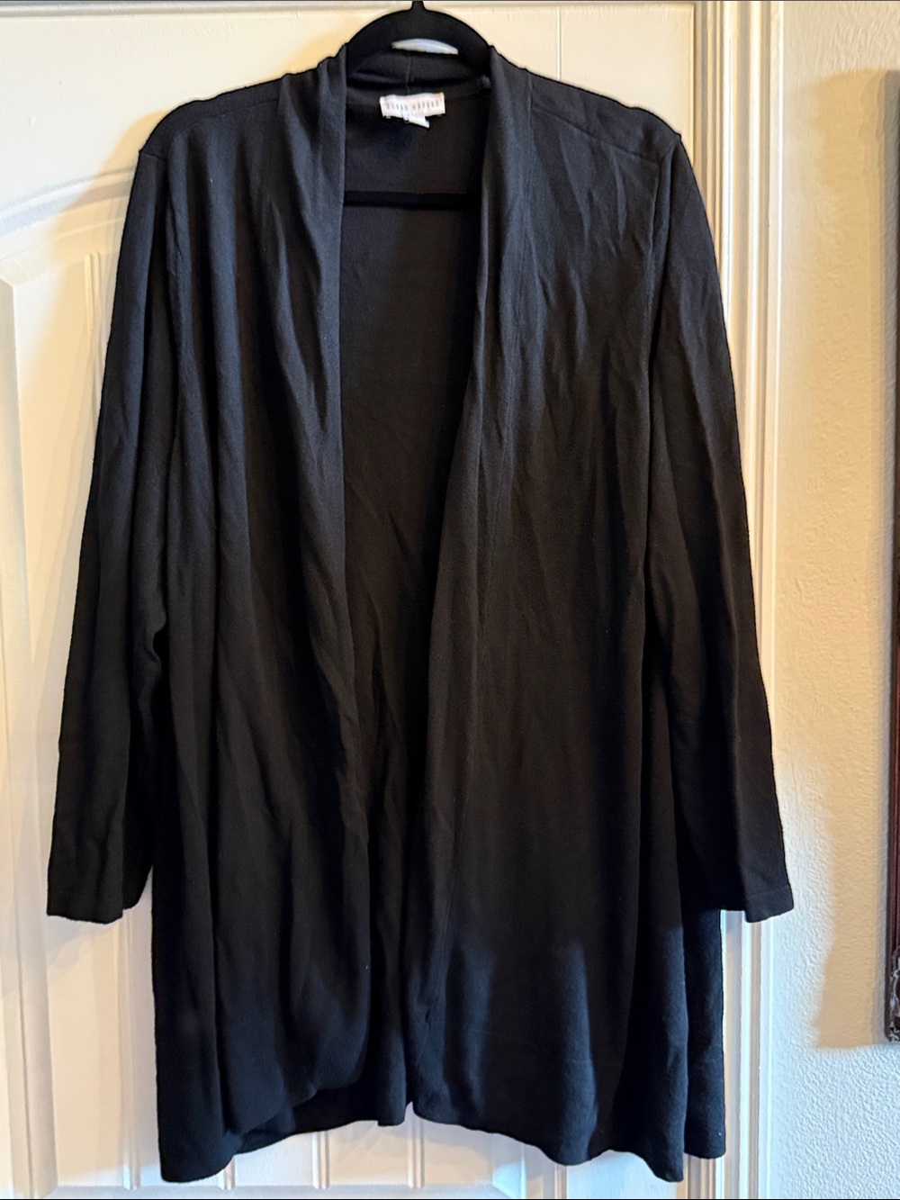 Susan Graver Black Open-Front Cardigan Jacket